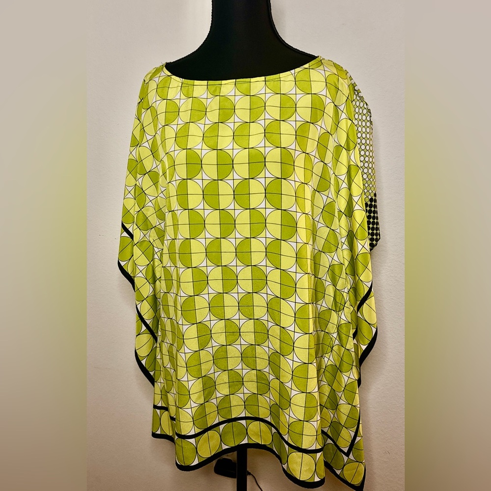 Michael Kors Green and Black Kimono Top